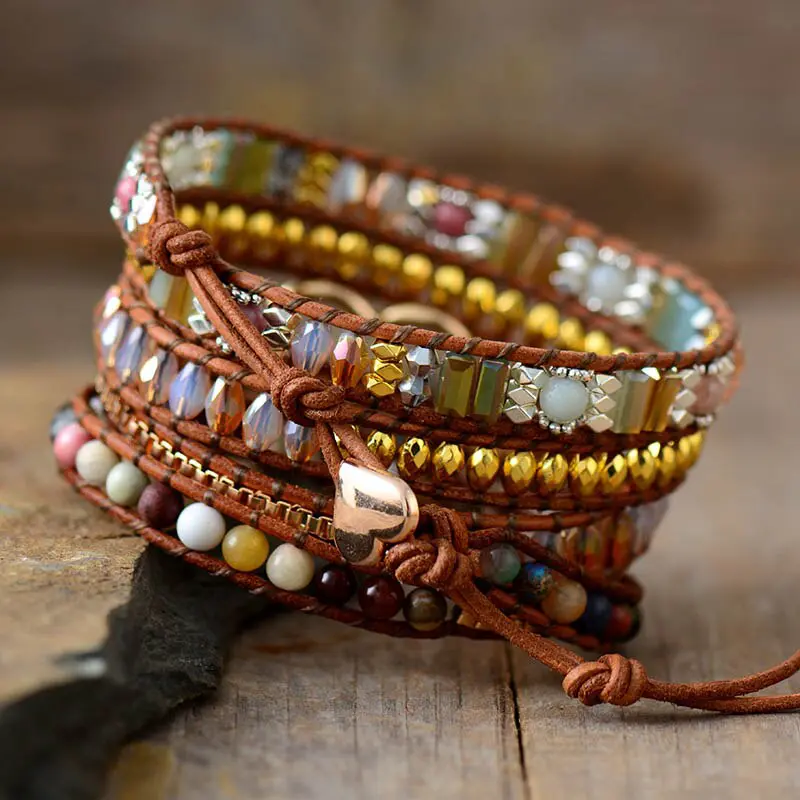 Luna Heart Boho wrap bracelet