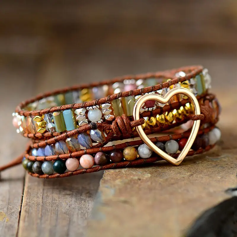 Luna Heart Boho wrap bracelet