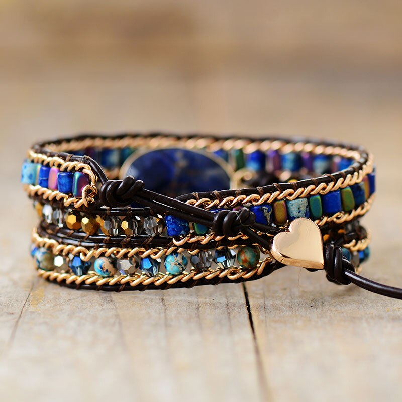 Winter Beauty Sodalite wrap bracelet