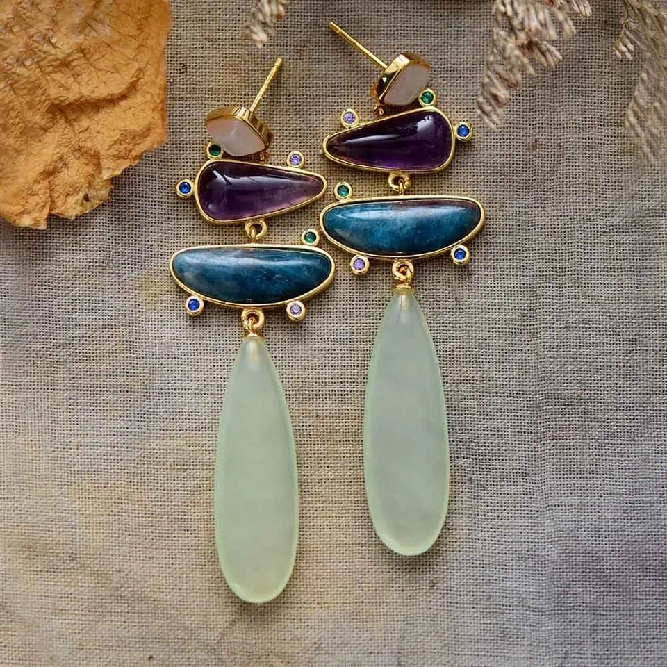 Iris Tear Drop Earrings - Image 2