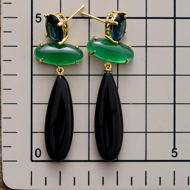 Onyx Odyssey Black Drop Earrings - Image 4