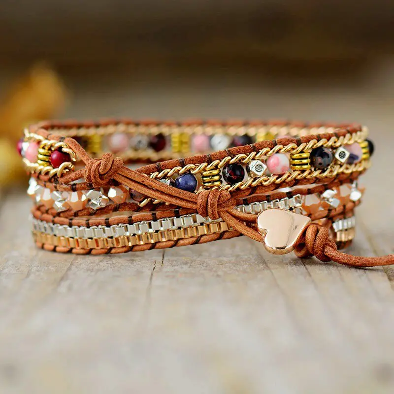 Rowan's Rose Boho Wrap Bracelet