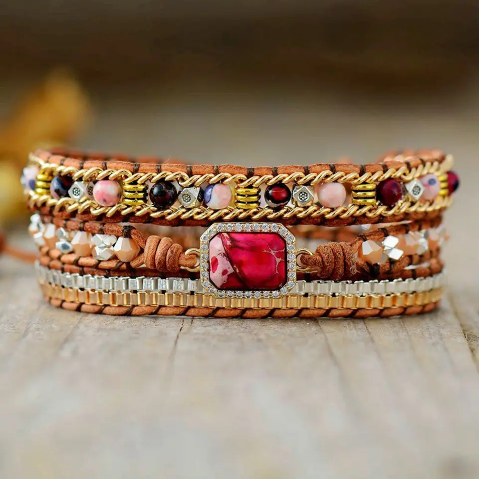 Rowan's Rose Boho Wrap Bracelet