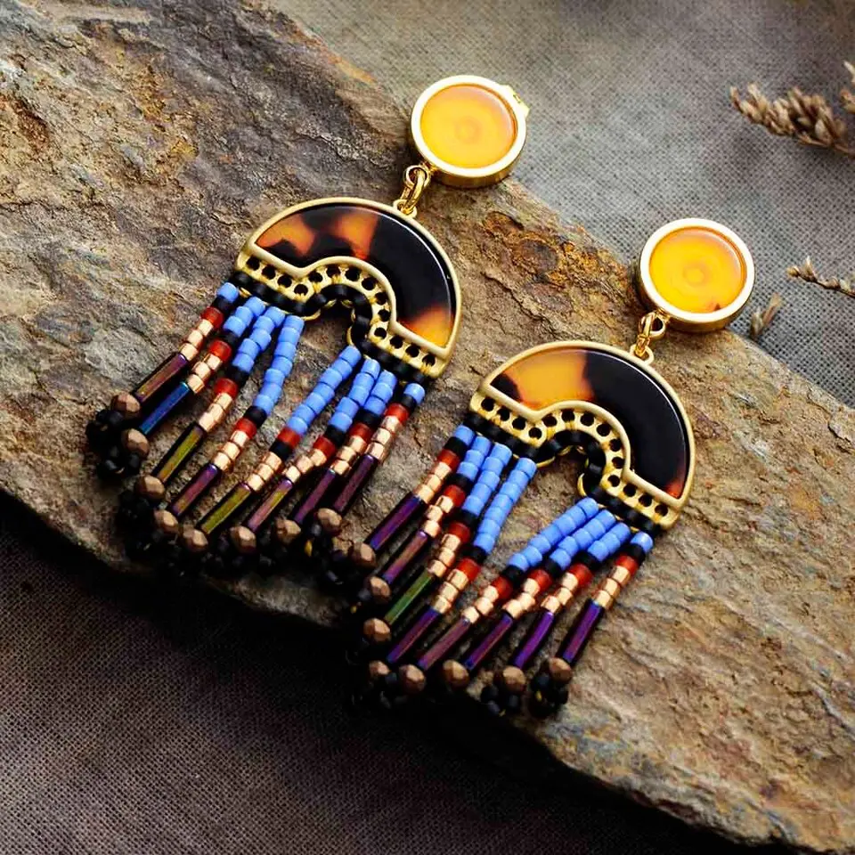 Treasure Jewelry|Thebes Queen Black Drop Earrings