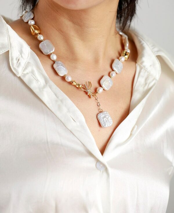 Serenity Gold Choker Pearl Necklace