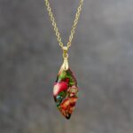Emperor Leaf Natural Stone Pendant necklace