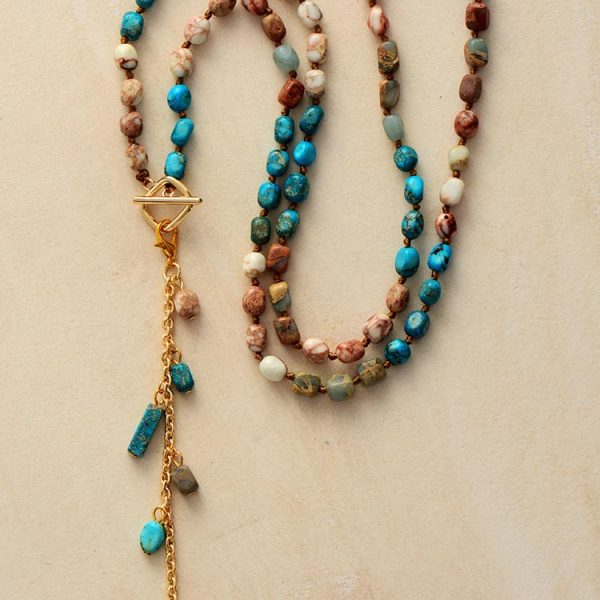 Jasper Stones Elegant Bohemian Beaded Necklace