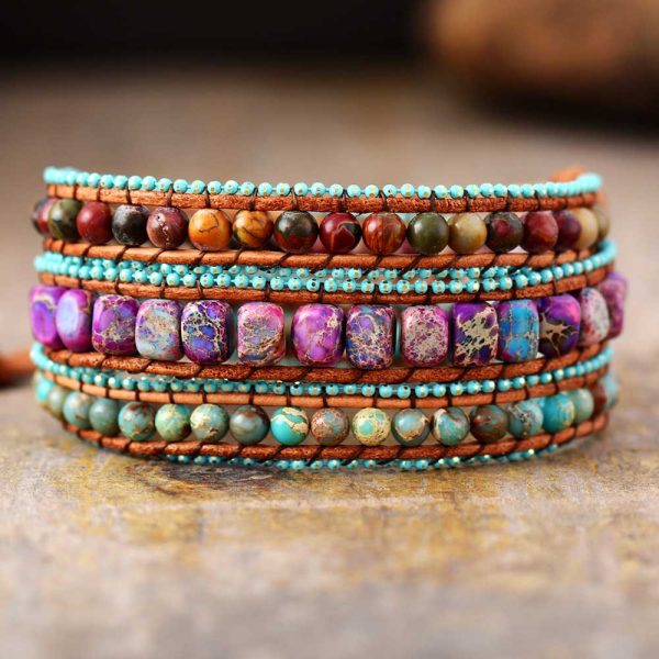 Eternity Violet beaded wrap bracelet