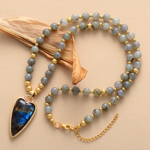 Phoenix Heart Labradorite Necklace