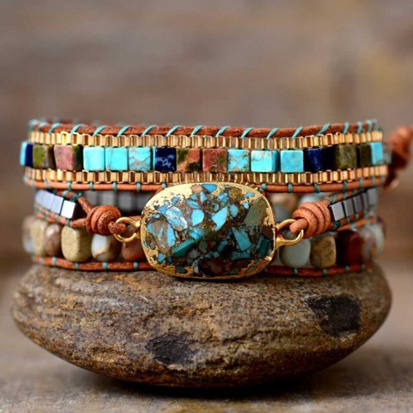 Indigo Leather Wrap Bracelet