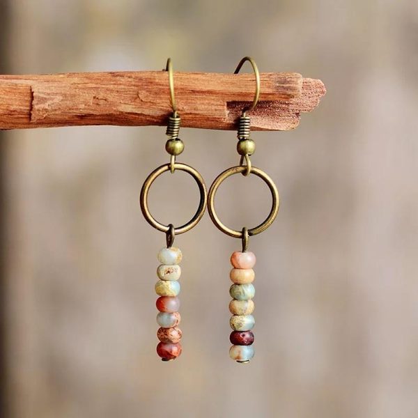 Vintage Jasper Beaded Earrings