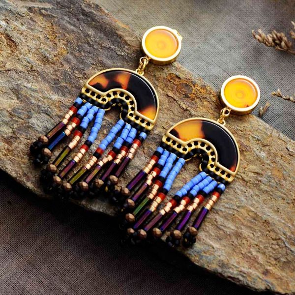 Thebes Queen Black Drop Earrings