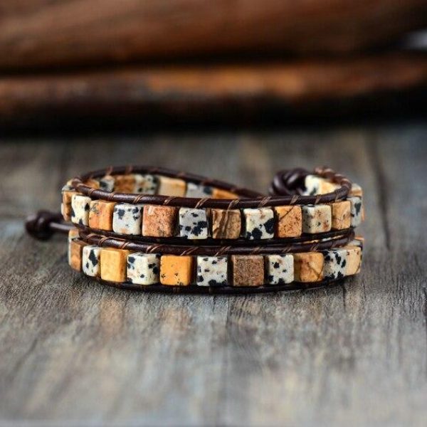 Boho Paws Dalmatian Jasper Bracelet