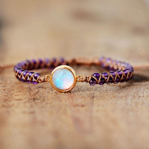 The Charming Moon  – Amethyst Braided Bracelet