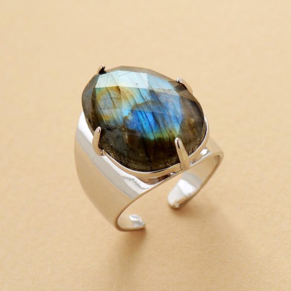 North aurora Labradorite Boho Ring