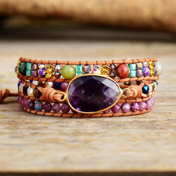 Fancy Art Amethyst wrap Bracelet