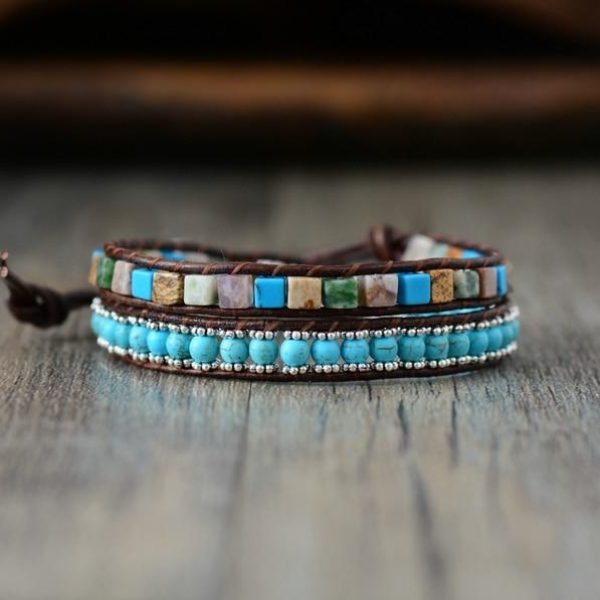 Boho Lunar Turquoise Wrap Bracelet