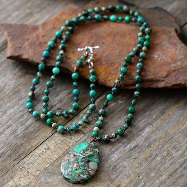 Jungle Tribe -Earth Green Necklace – Jasper Beads