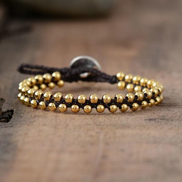 Gold And silver Double Layered Beaded Braided Bracelets