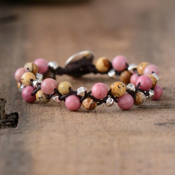 Fall Mixed Stones – Bohemian Cord Braided Bracelet