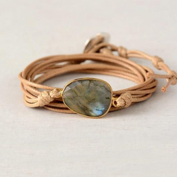 Charming Northern sky Labradorite Stone Rope Bracelet