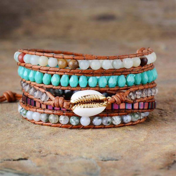 Oceana Cowrie Shell Wrap Bracelet